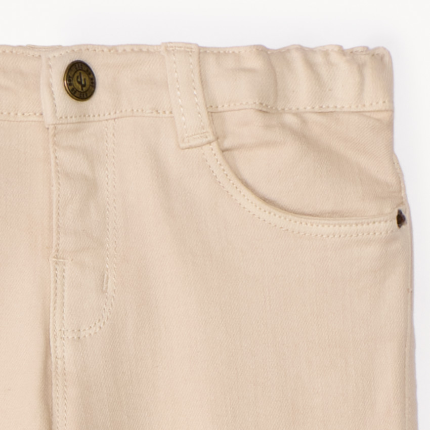 Jean liso con cintura elástica para bebé niño 