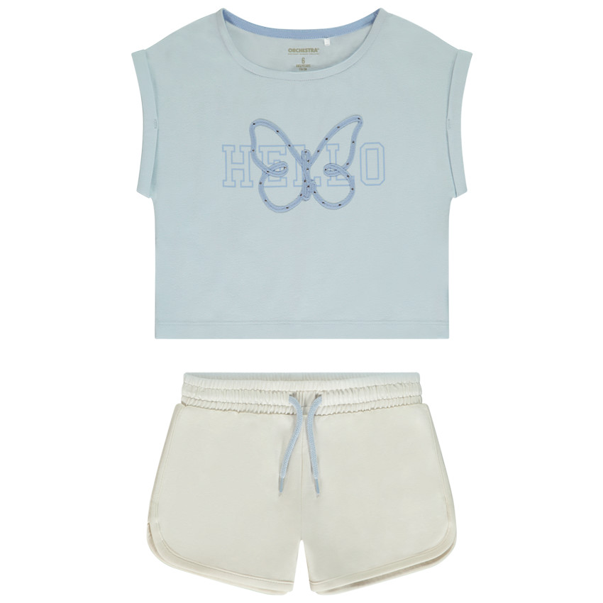 Conjunto de 2 piezas con mariposa de strass y cinta para niña 