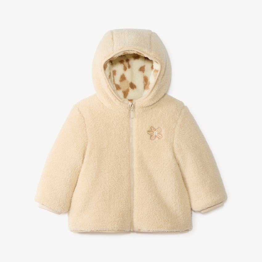 Chaqueta reversible de sherpa para bebé niña 