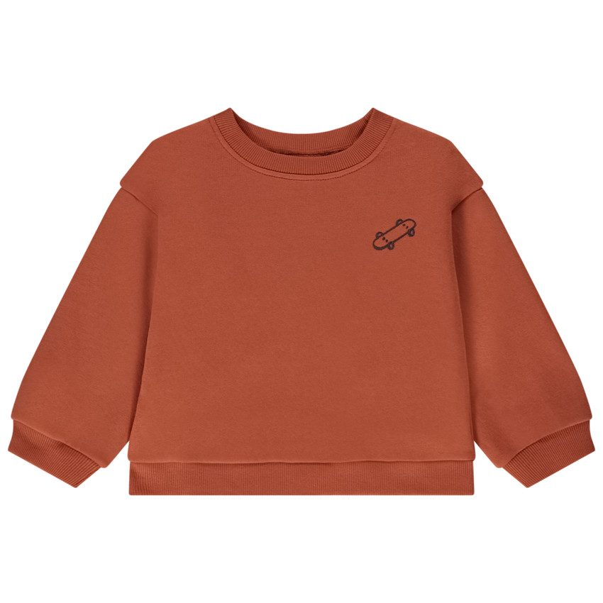Sudadera oversize de felpa bordado skateboard para bebé niño 