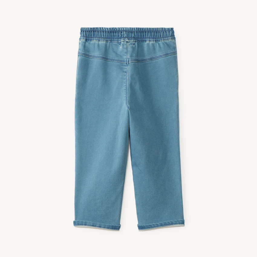 Pantalón ancho con bordado de robot para bebé niño. 