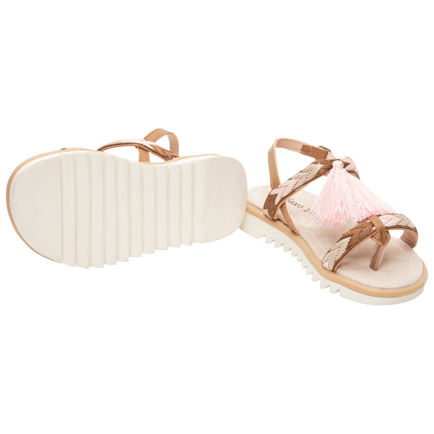 Sandales à pompon et brides esprit ethnique pour fille  Additional Sandales à pompon et brides esprit ethnique pour fille