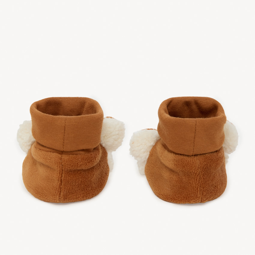 Chaussons en velours ourson fantaisie pour bébé  