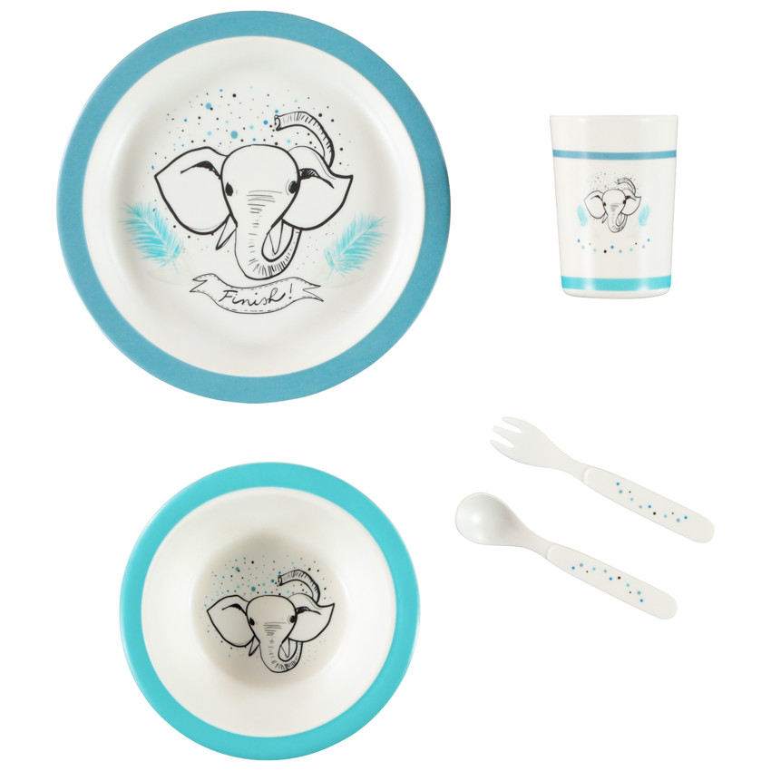 Set de comida 5 piezas de melamina Elefante  Additional Set de comida 5 piezas de melamina Elefante