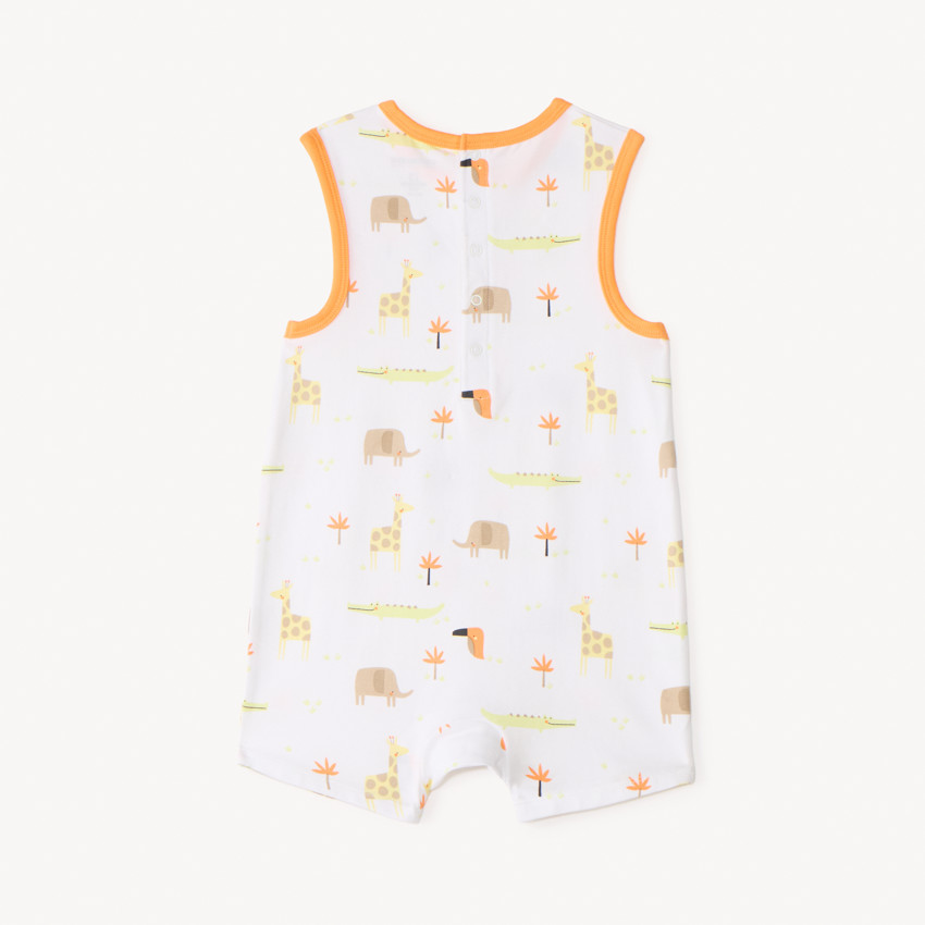 Lote de 2 monos cortos con estampado de safari para niño. 