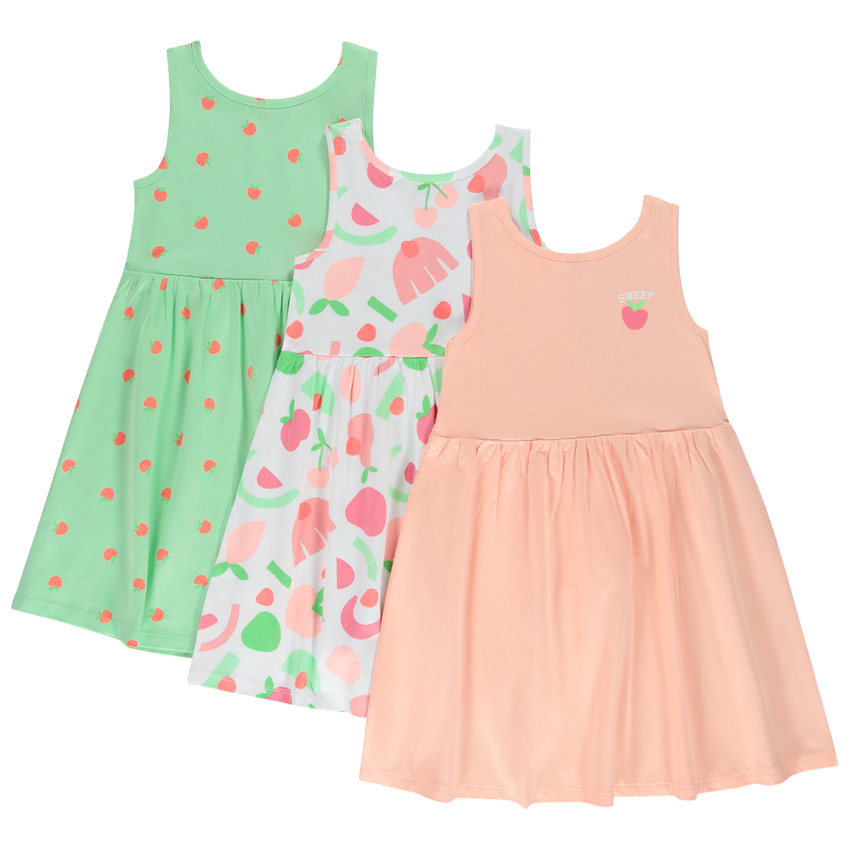 Lote de 3 vestidos sin mangas de fantasía para niña 