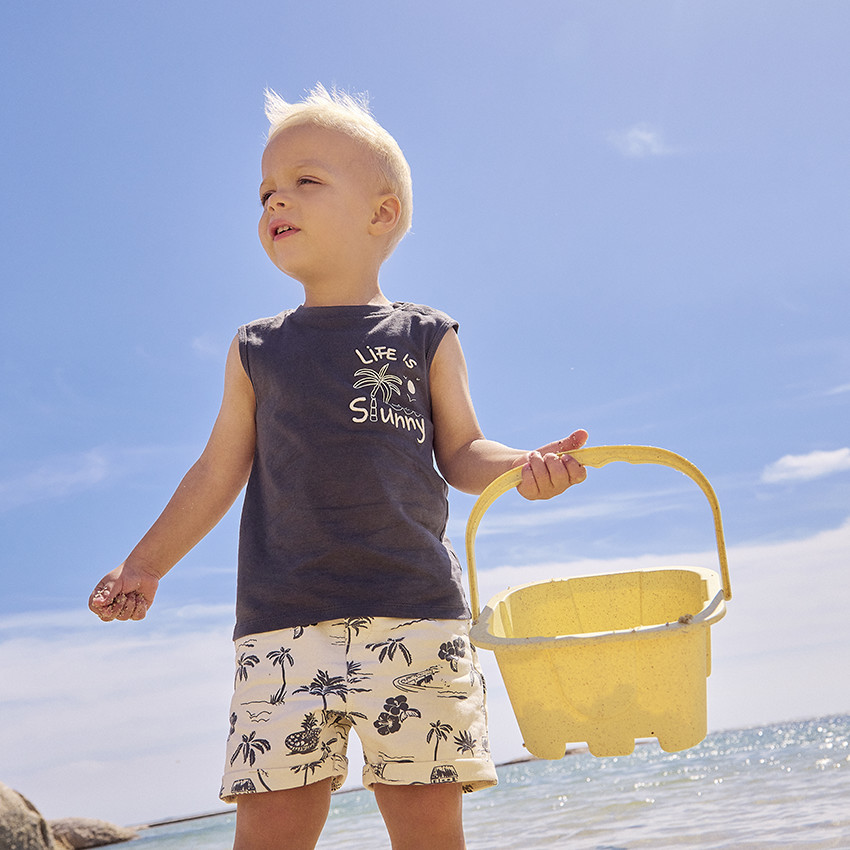 Conjunto de 2 piezas con bermuda estampada para bebé niño 