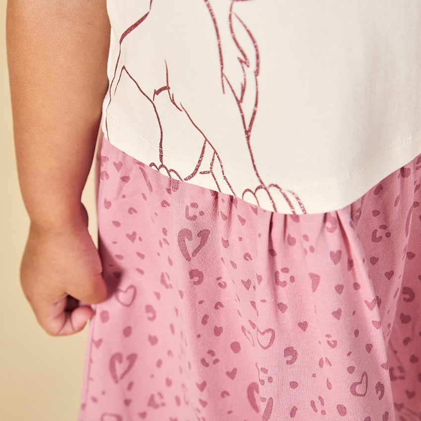 Vestido efecto 2 en 1 glitter print Nala Disney para bebé niña 