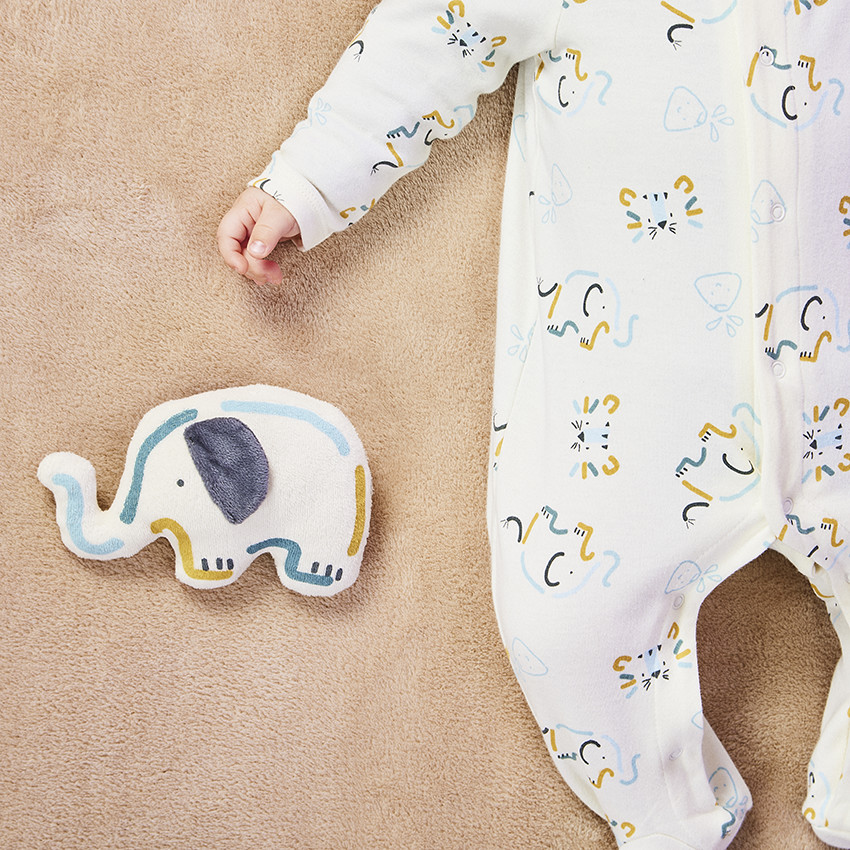 Peluche sonajero elefante de terciopelo para bebé niño 