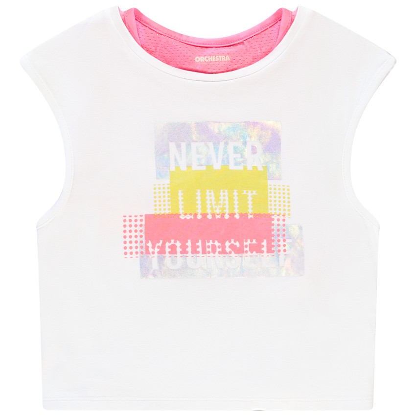 Conjunto camiseta manga corta + sujetador deportivo 