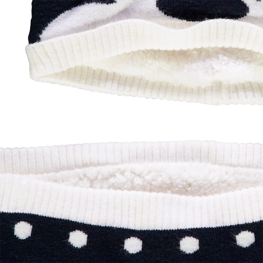 Conjunto de gorro y bufanda tipo snood Minnie Disney 