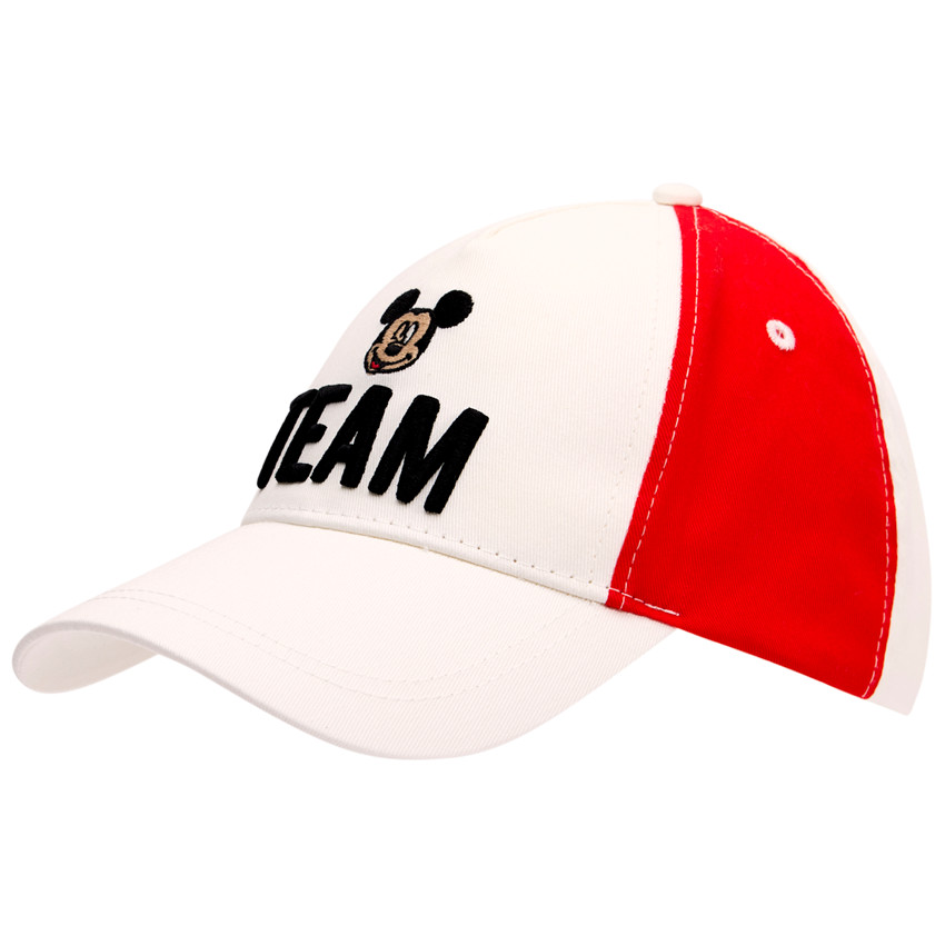 Gorra tricolor con bordado en relieve de Mickey Disney para niño 