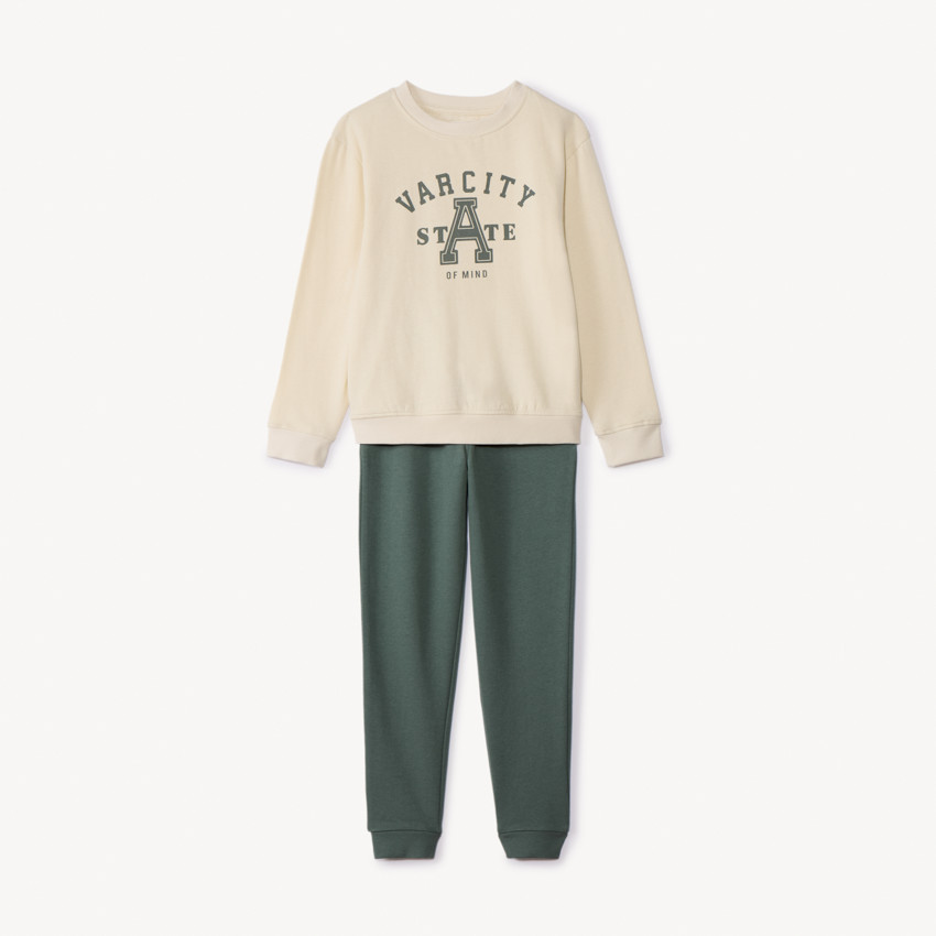 Conjunto de chándal de felpa con estampado fantasía niño 
