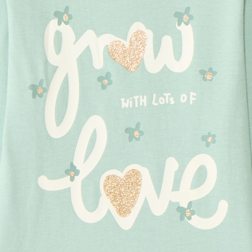 Camiseta de manga larga para bebé niña con estampado brillante y divertido. 
