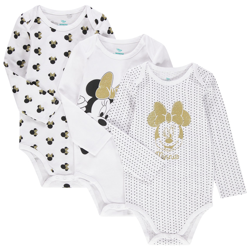lote de 3 bodies mangas largas print Minnie Disney 