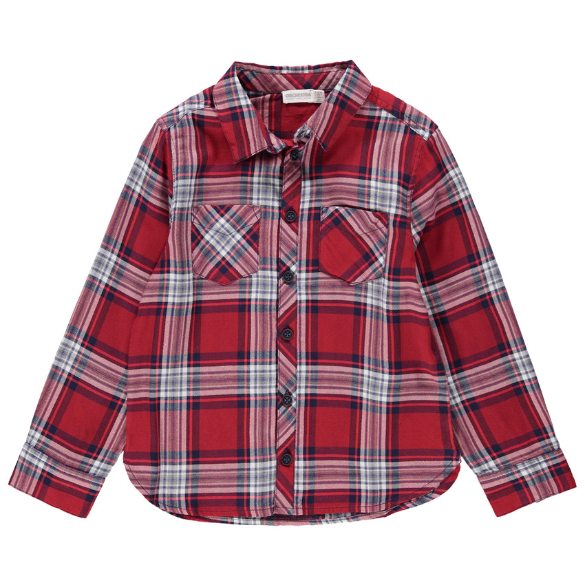 Camisa de manga larga con amplios cuadros que contrastan  Additional Camisa de manga larga con amplios cuadros que contrastan