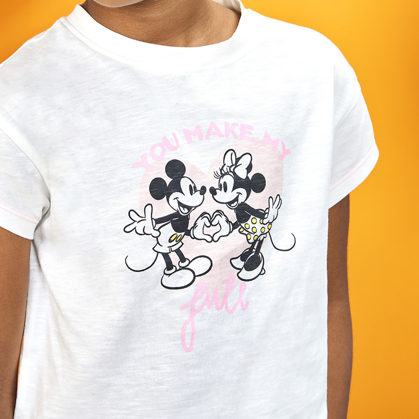 Camiseta manga corta estampado Minnie Disney para niña 