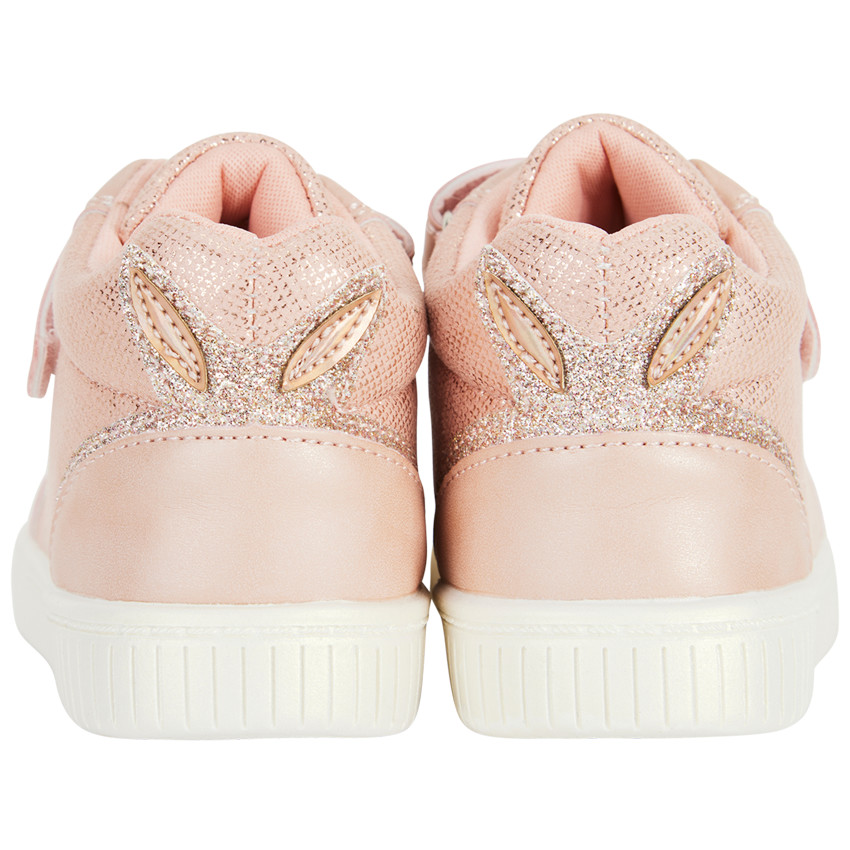 Botines iridiscentes de dos materiales para bebé niña 