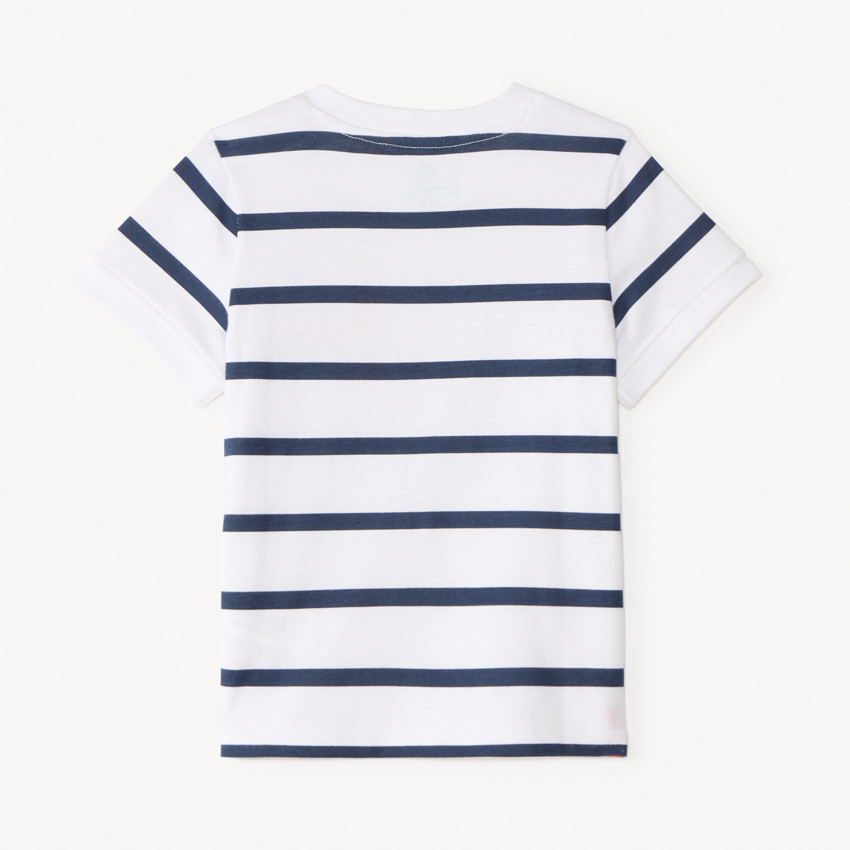 Camiseta de manga corta a rayas con bordado de Flash McQueen de Disney-Pixar para bebé niño. 