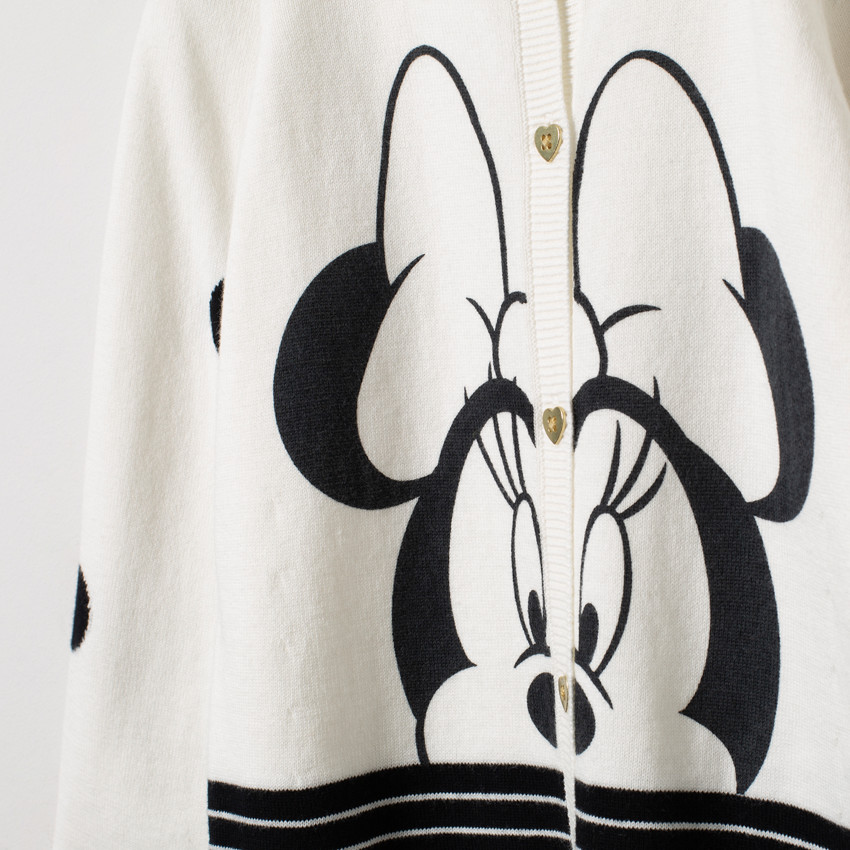 Gilet en tricot motif pois et Minnie Disney 