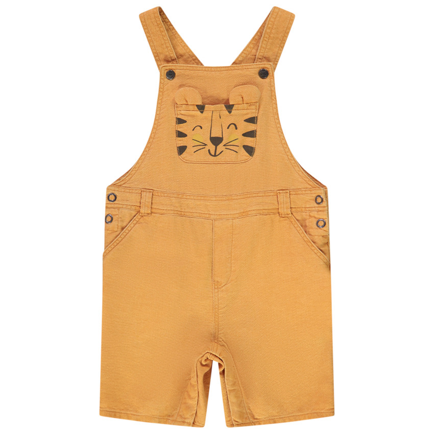 Salopette courte print ludique tigre pour bébé garçon 