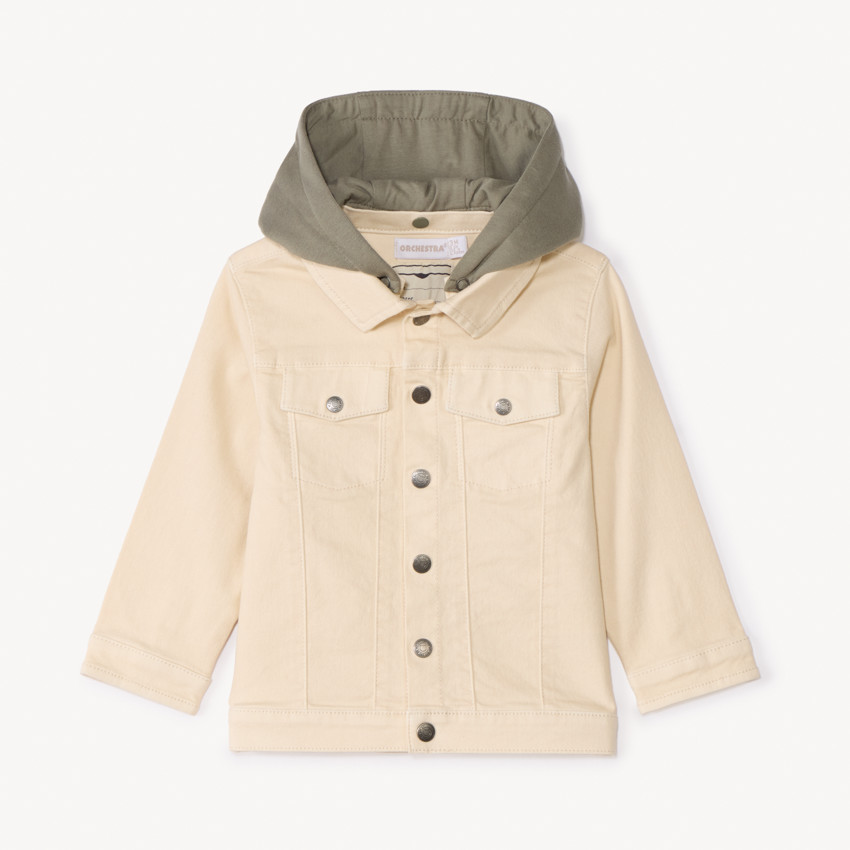 Chaqueta de mezclilla con capucha desmontable para bebé niño 