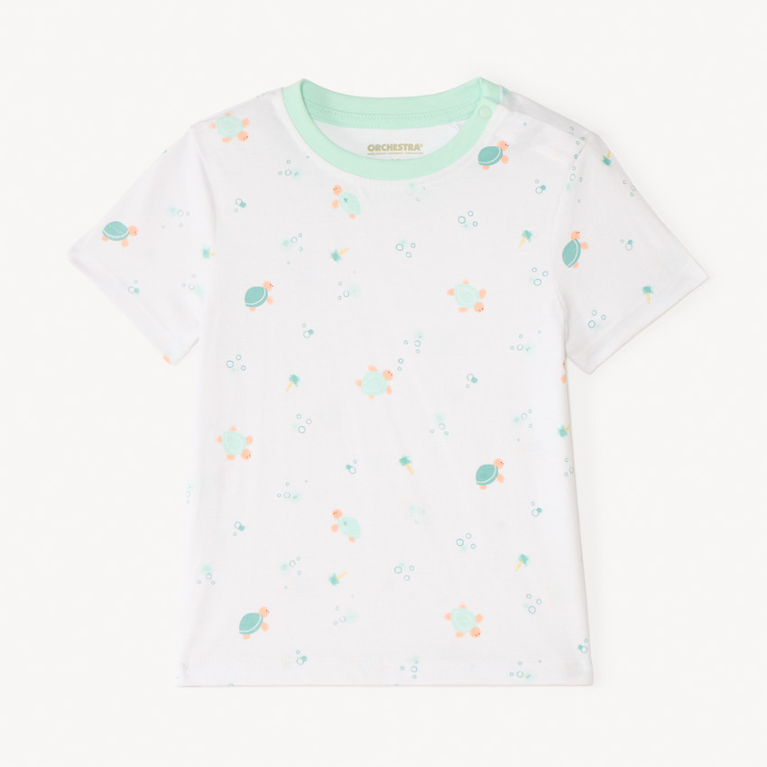 Camiseta de manga corta con estampado de tortugas para bebé niño 
