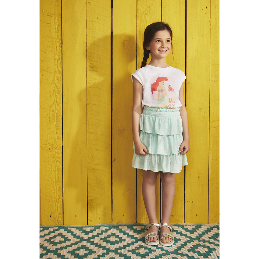 Jupe volantée en jersey froissé pour fille 