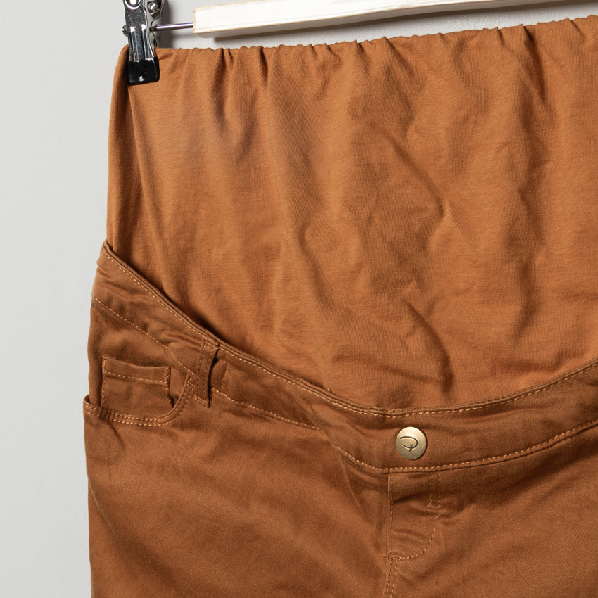 Pantalones para embarazada en twill con banda alta 