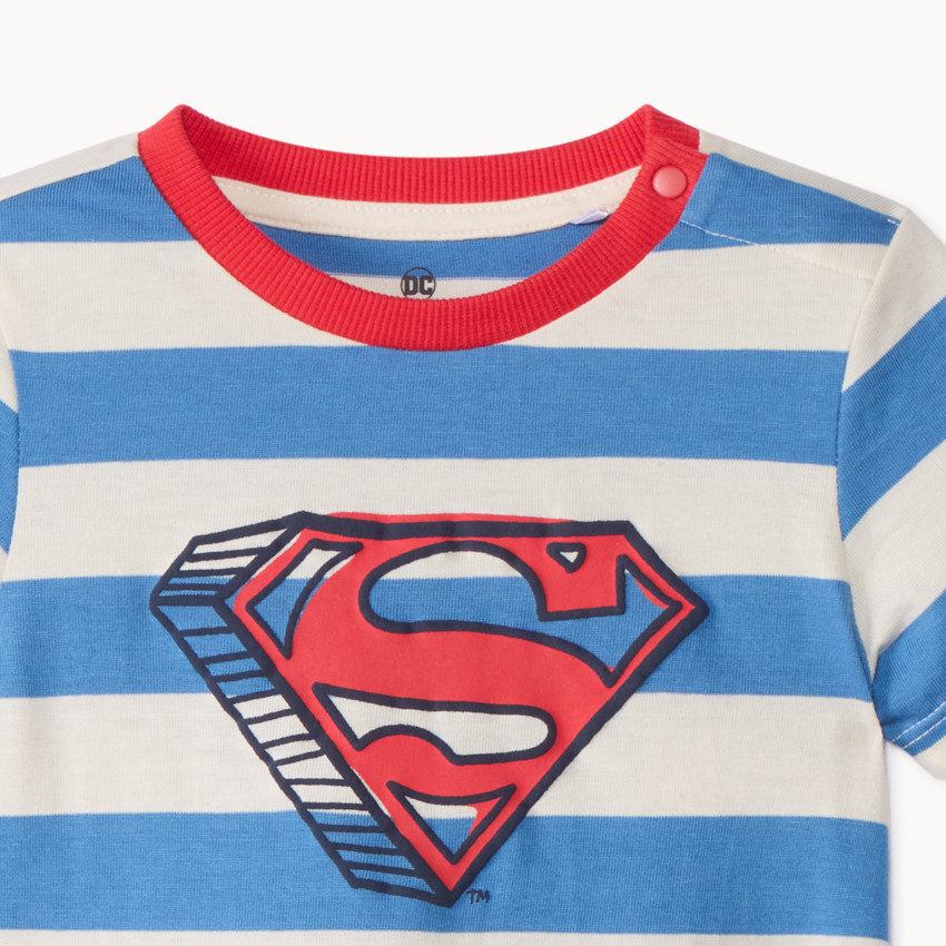 Camiseta de manga corta a rayas Superman Warner para bebé niño 