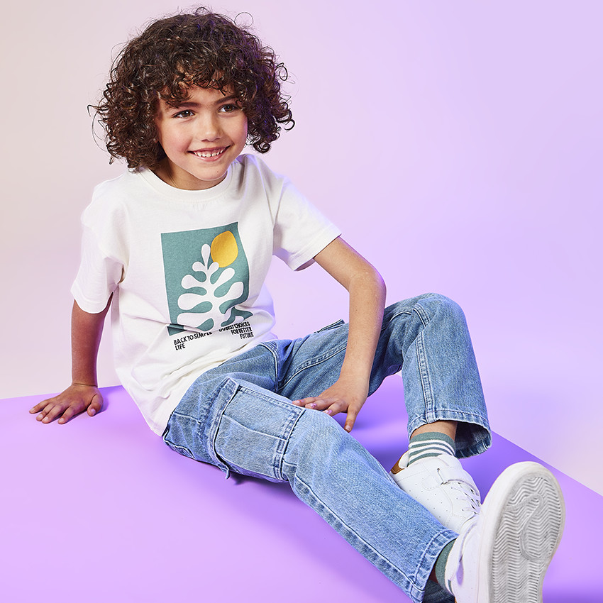 Pantalón cargo efecto desgastado para niño 