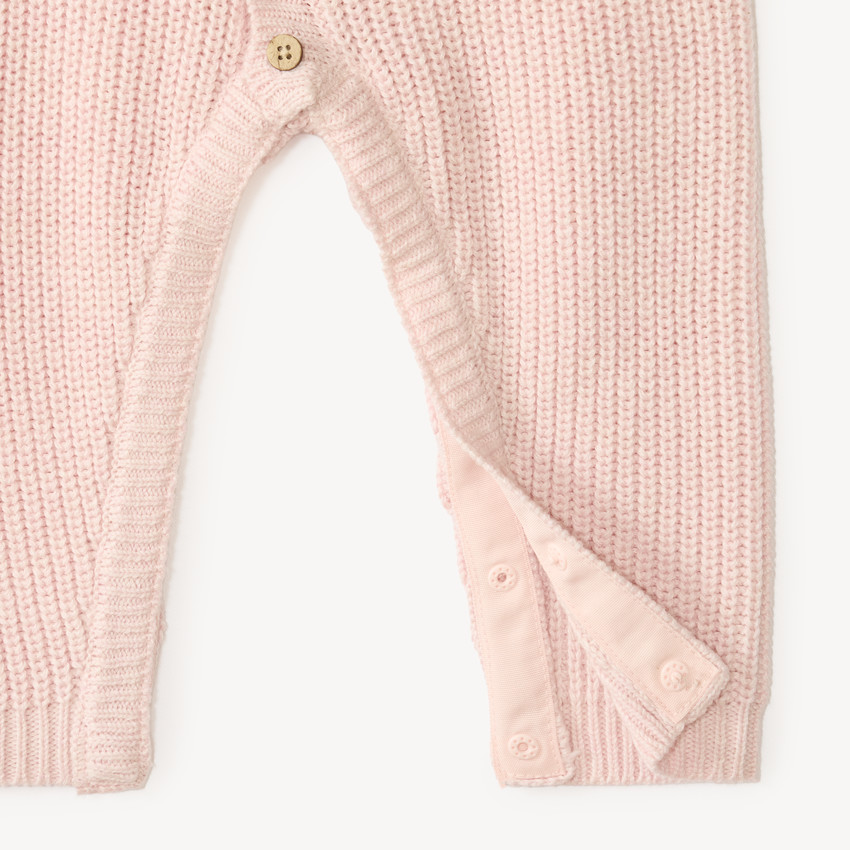 Conjunto de 2 piezas: mono + gorro de punto para niña bebé. 