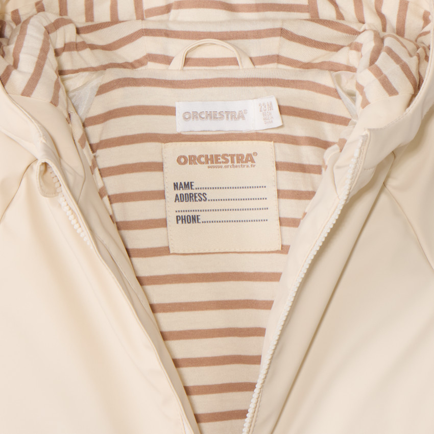 Parka repelente con bolsillos divertidos de oso para bebé niño 