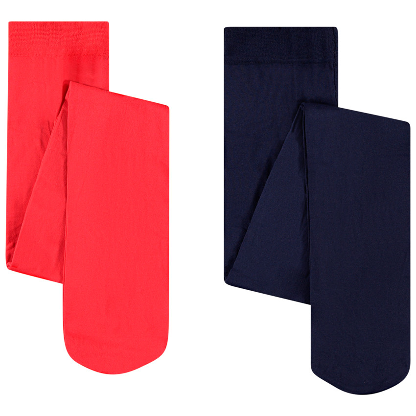 Pack de 2 medias finas lisas para niña 