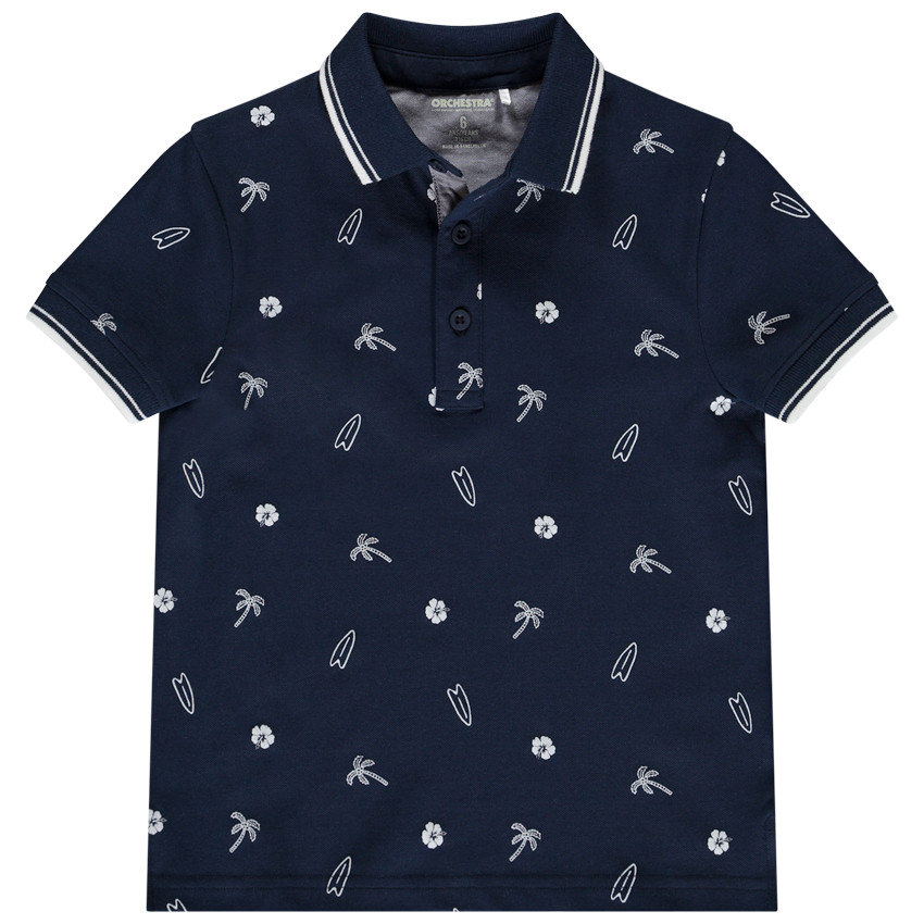 Polo de manga corta estampado surf para niño 
