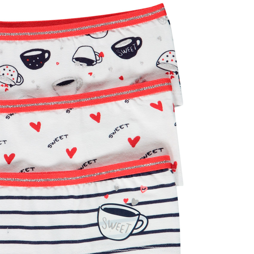 Pack de 3 shorties de algodón para niña 