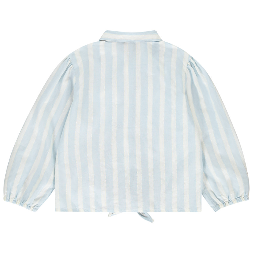Camisa de manga larga rayada con lazo para niña 