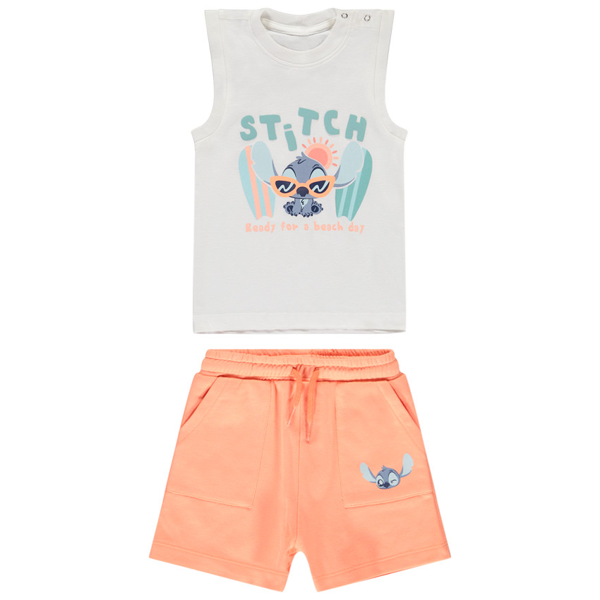 Conjunto corto 2 piezas Stitch Disney para bebé niño 