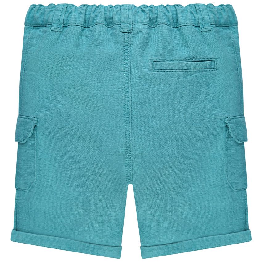 Bermudas cargo de tela azul 