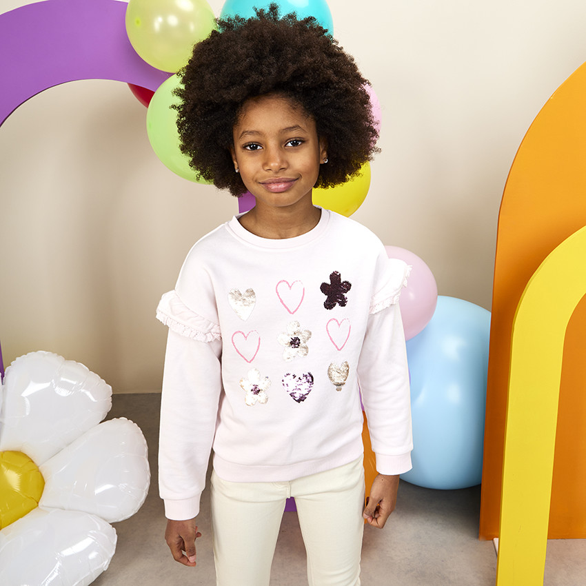 Sudadera oversize con motivos de lentejuelas magicas para nina Orchestra