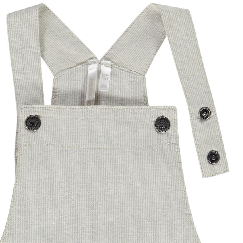 Pelele corto a rayas con bolsillos para bebé niño 