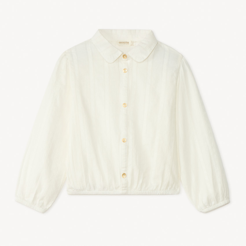 Camisa de manga larga de tela lisa para niña 