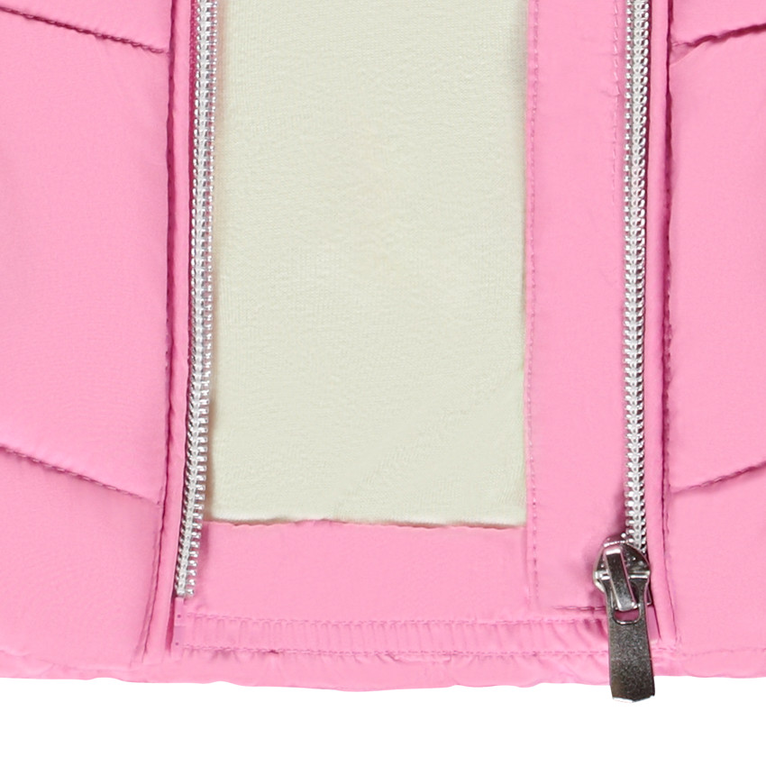 Chaleco acolchado sin mangas con capucha de felpa para niña 