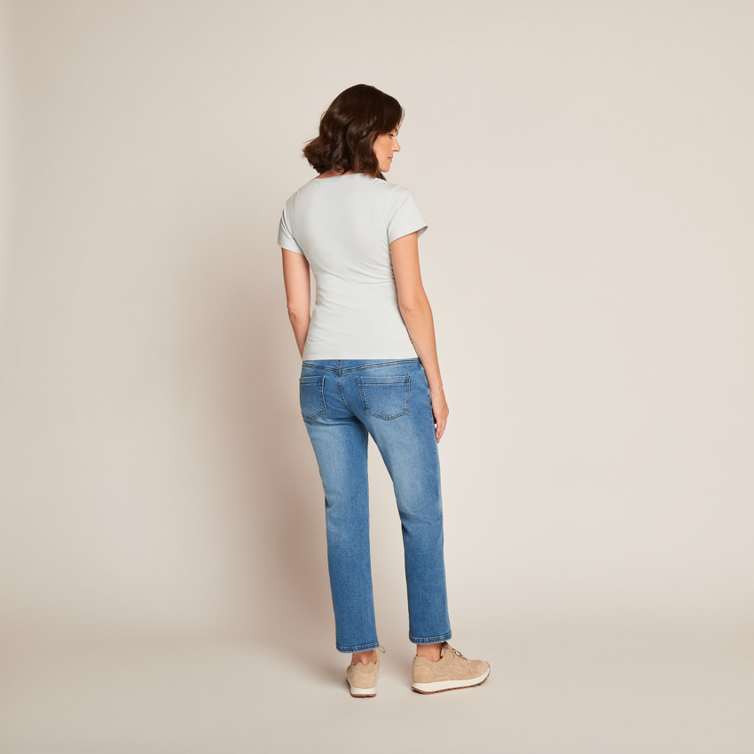 Camiseta de manga corta para el embarazo y la lactancia en color liso. 