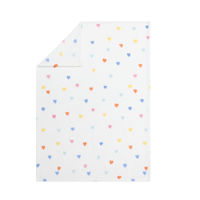 Manta de sherpa Corazones Multicolor - 80x110 cm 