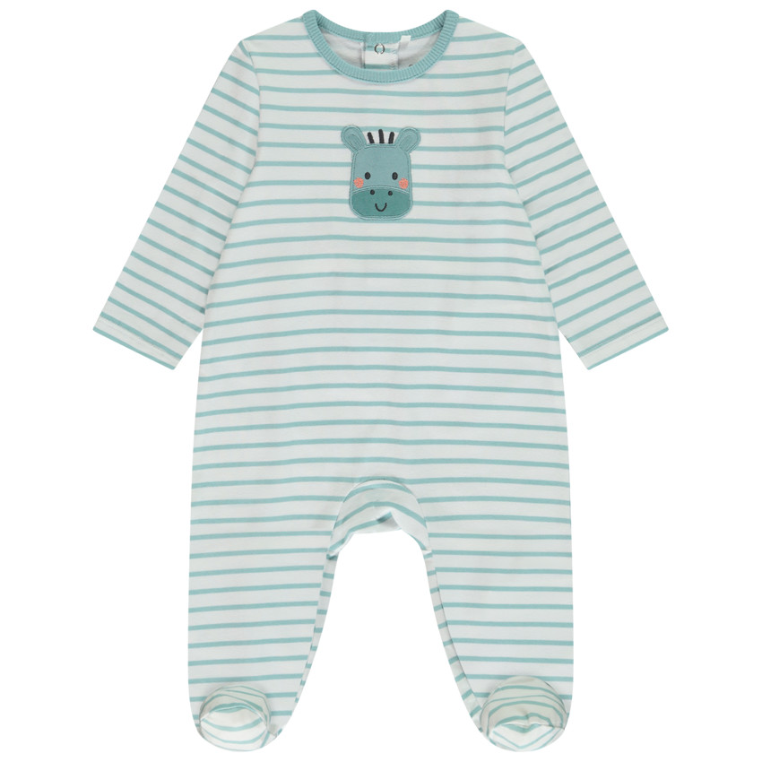 Pelele rayado con parche de cebra para bebé niño 