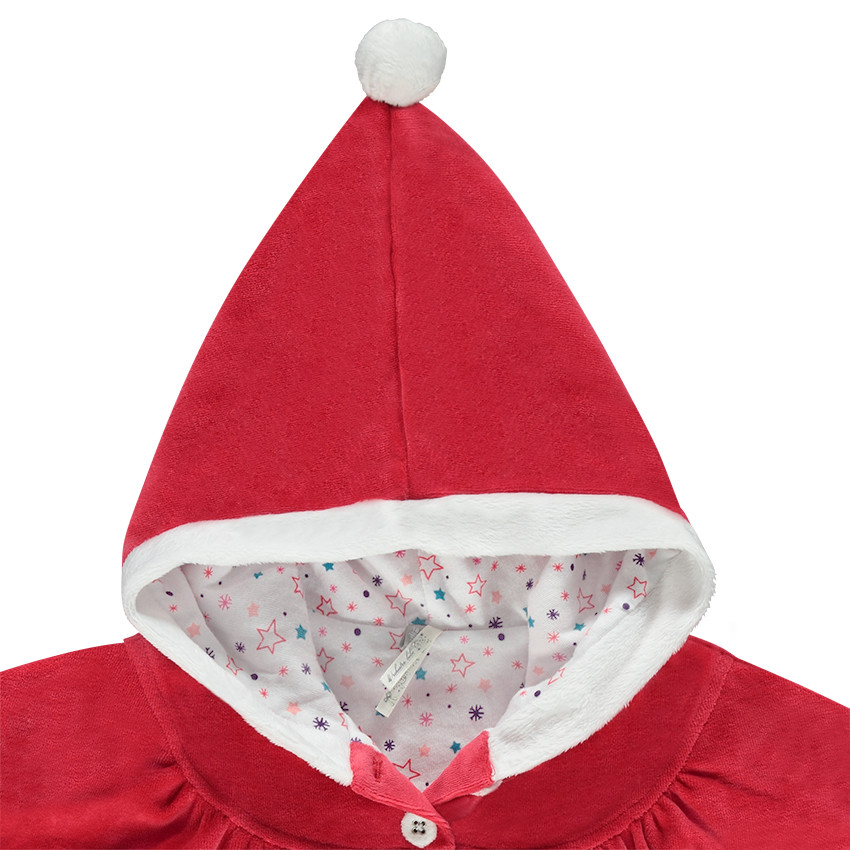 Capa de Navidad de terciopelo con capucha 