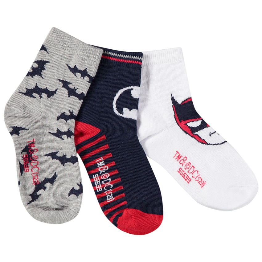 Pack de 3 pares de calcetines Batman Warner para niño 