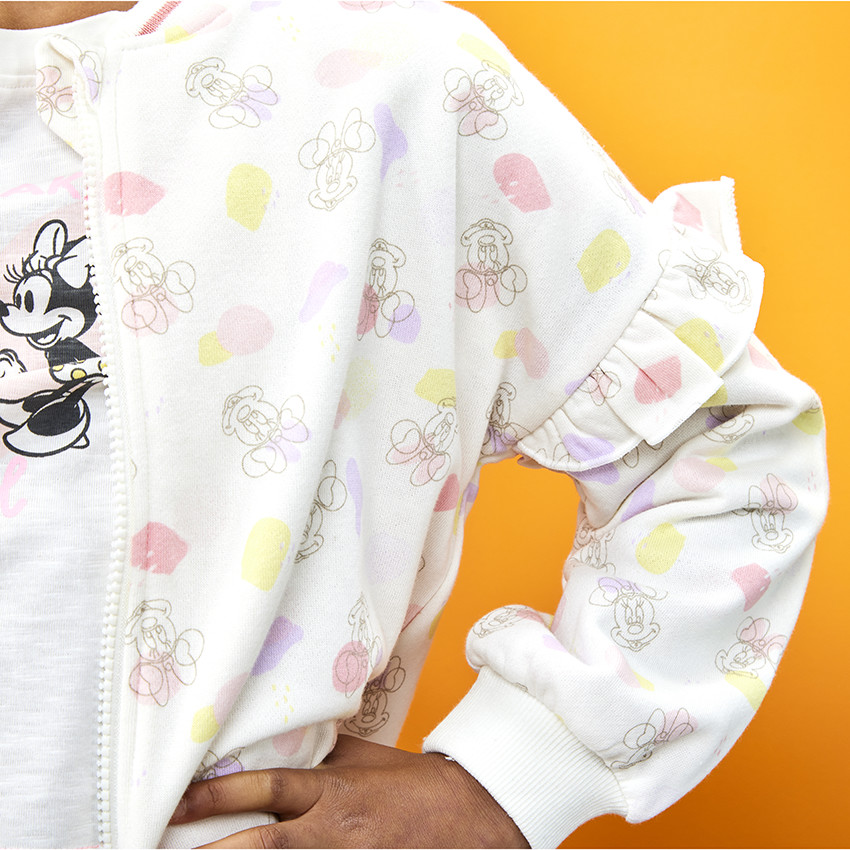 Chaleco de felpa con volantes estampado de Minnie Disney para niña 