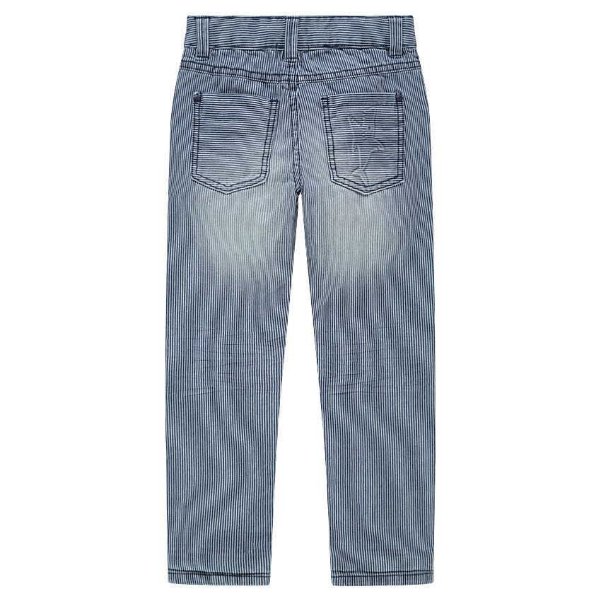 Pantalón de algodón de rayas finas y tiburón de relieve 